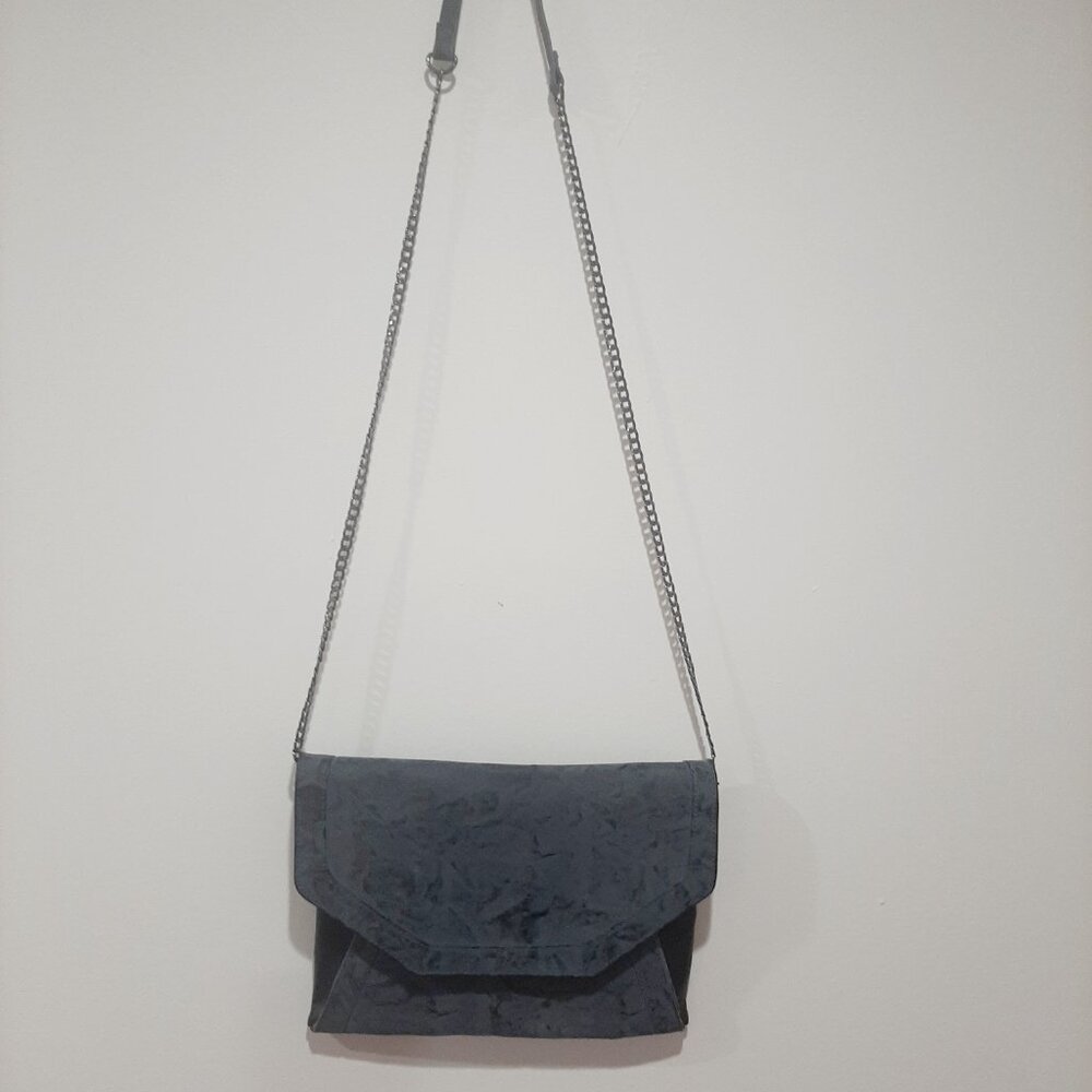 Charcoal minimalist baddie whimsygoth oversized evening bag faux leather - Picture 13 of 15
